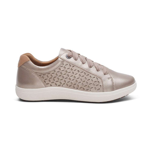 Courtney Lace-up Sneakers - White Gold Cutout