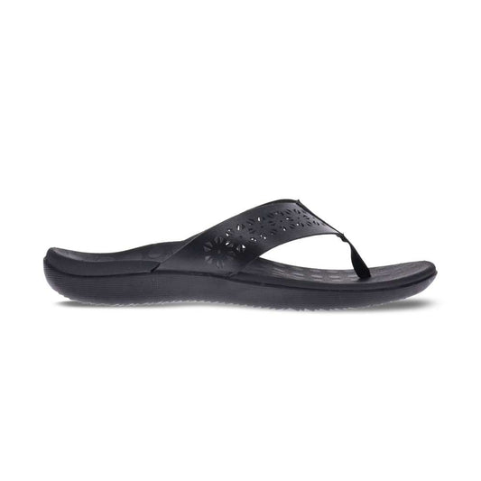 Spangle Toe Post Sandal - Black