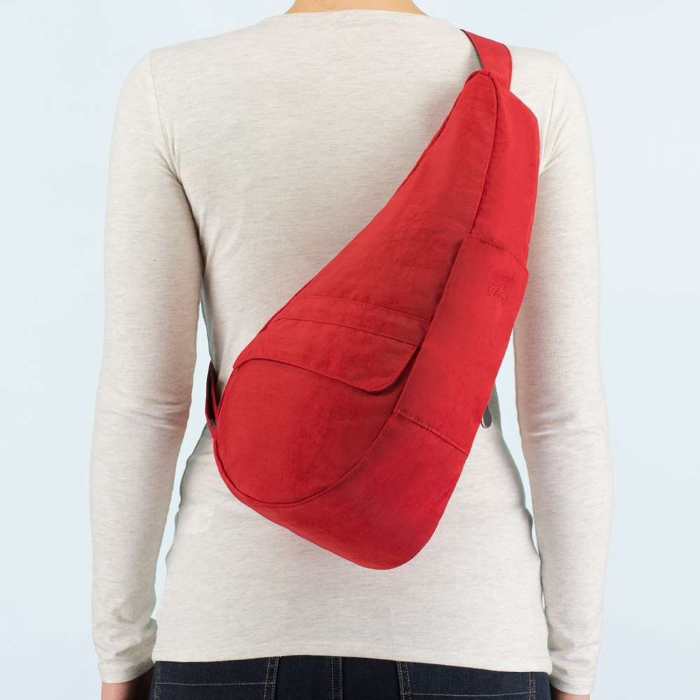 Textured Nylon Backpack - Crimson