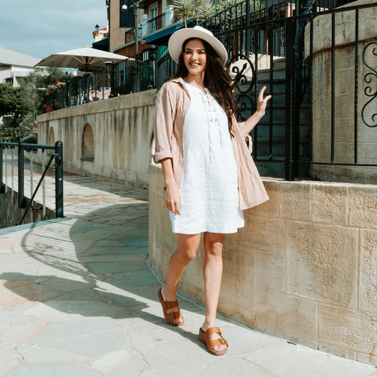 Lifestyle image for Flynn Slide Sandal - Tan