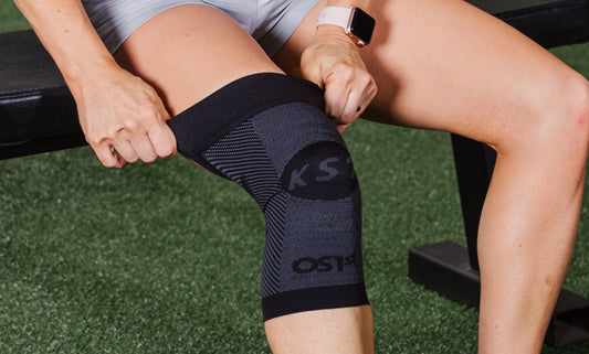 Lifestyle image for Knee Compression Sleeve Brace (KS7) - Black