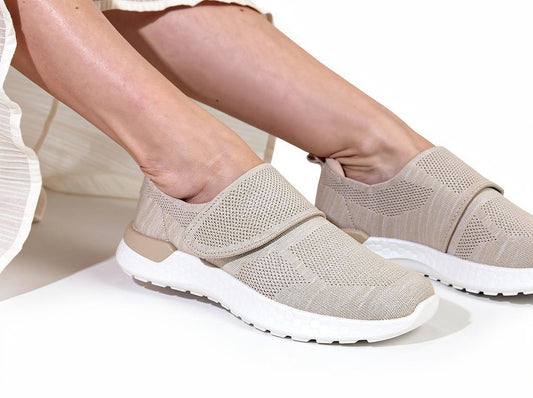 Lifestyle image for Madison Adjustable Casual Sneaker - Taupe