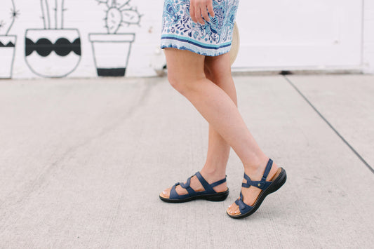 Lifestyle image for Miami Adjustable Sandal - Blue French