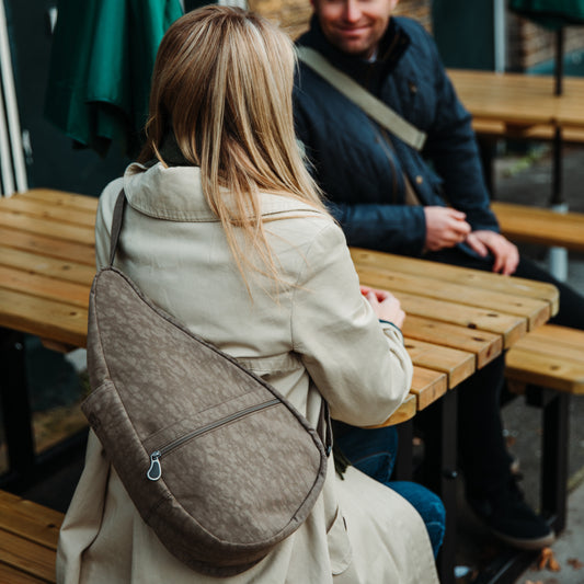 Lifestyle image for Textured Nylon Backpack - Truffle