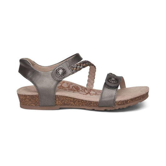 Jillian Braided Sandal - Gunmetal