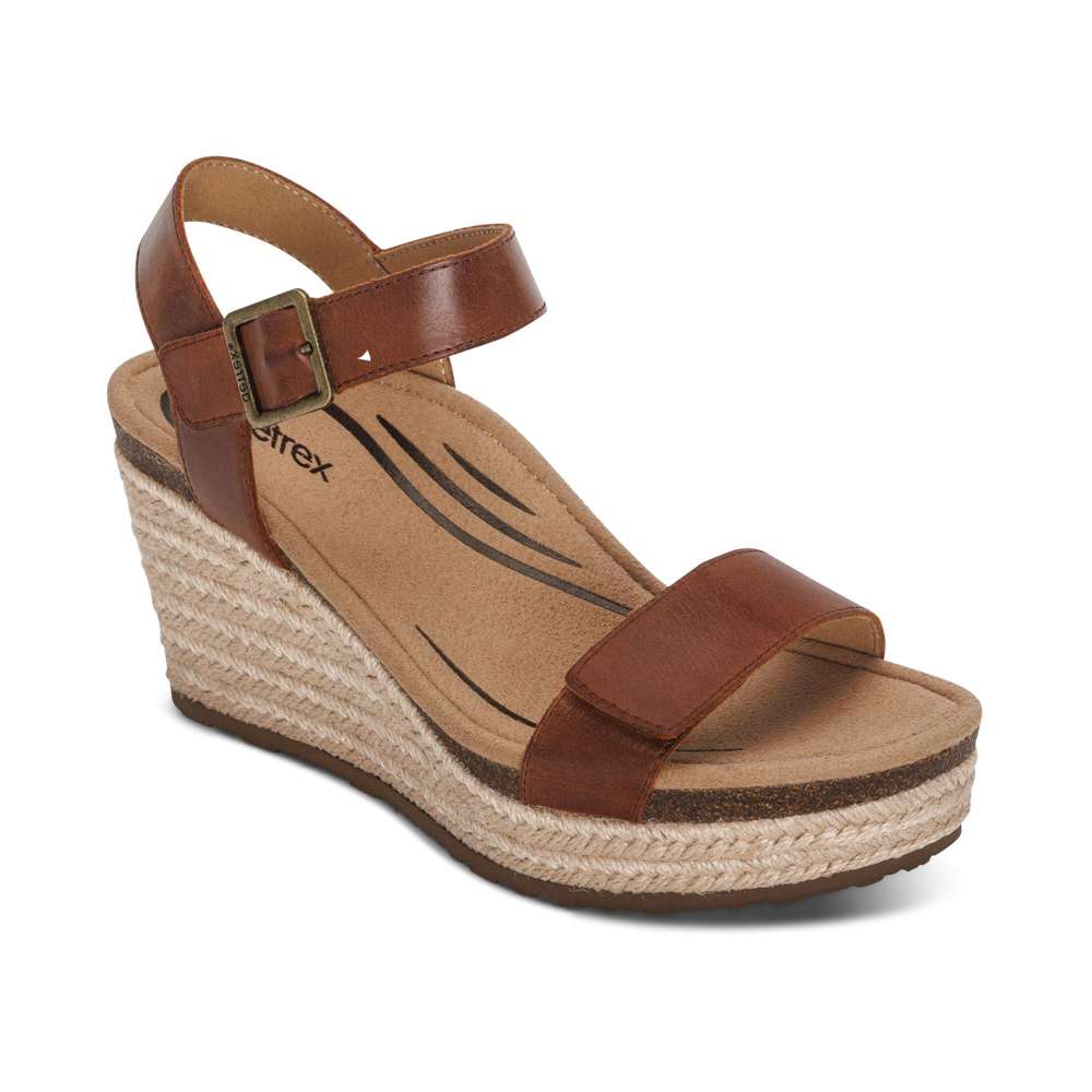 Sydney Espadrille Wedge - Walnut