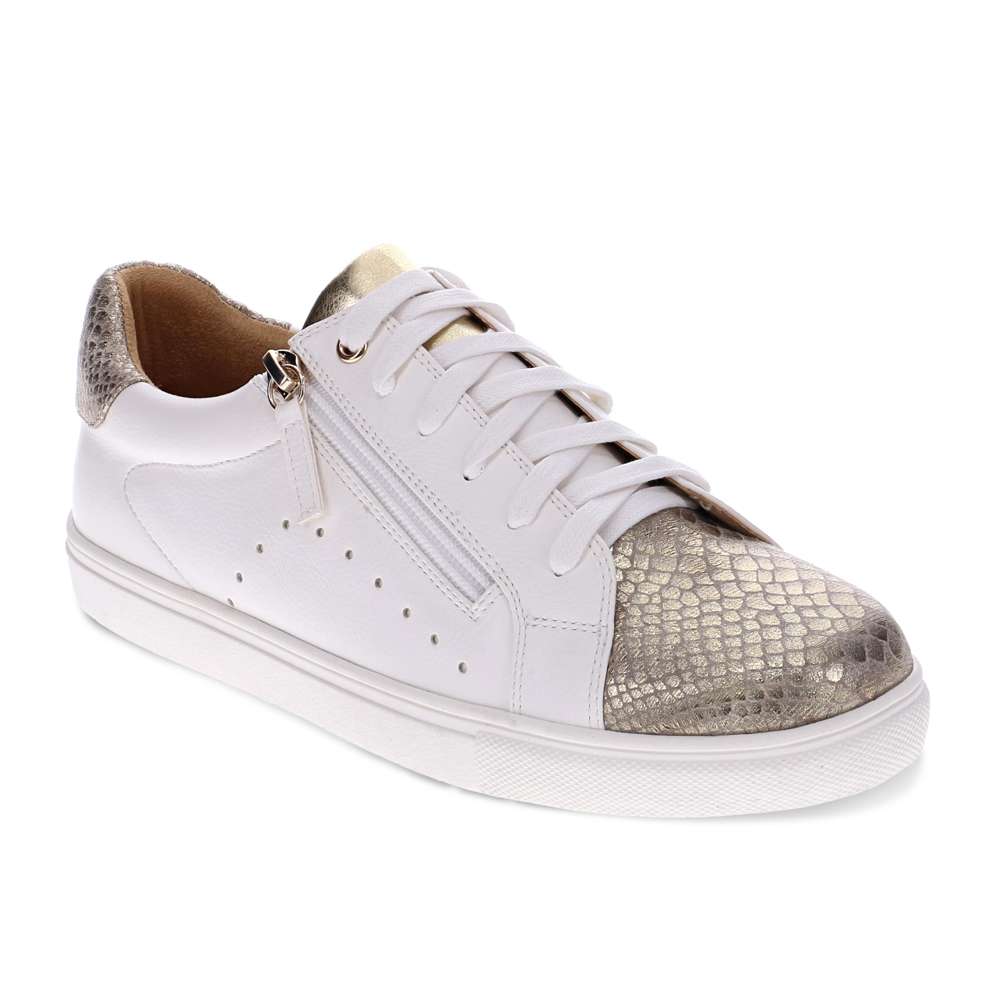 Cleo Casual Sneaker - White/Gold
