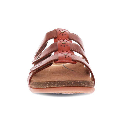 Andrea Slide Sandal - Tangerine/Tan