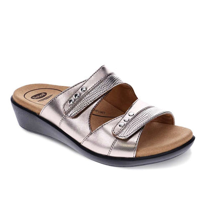 Toni Adjustable Slide Sandal - Pewter