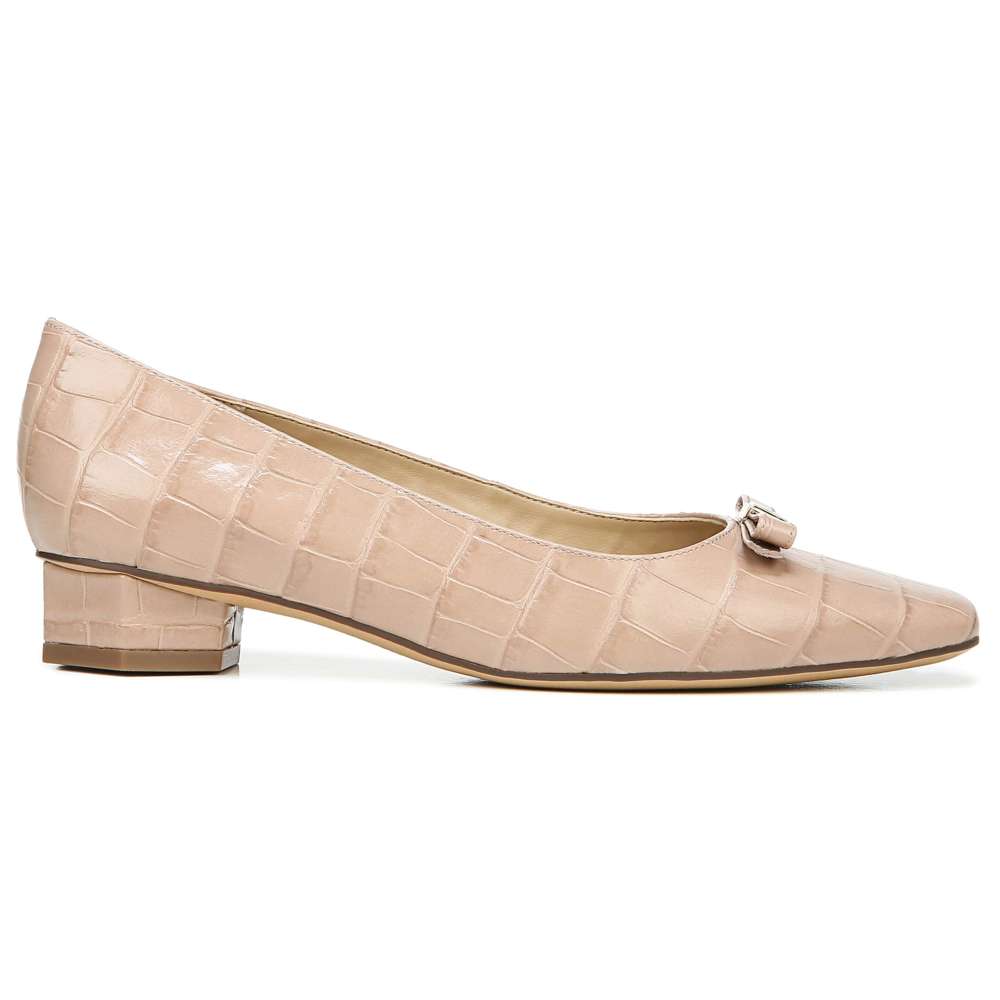 Flavia Block Heel - Barely Nude Croc