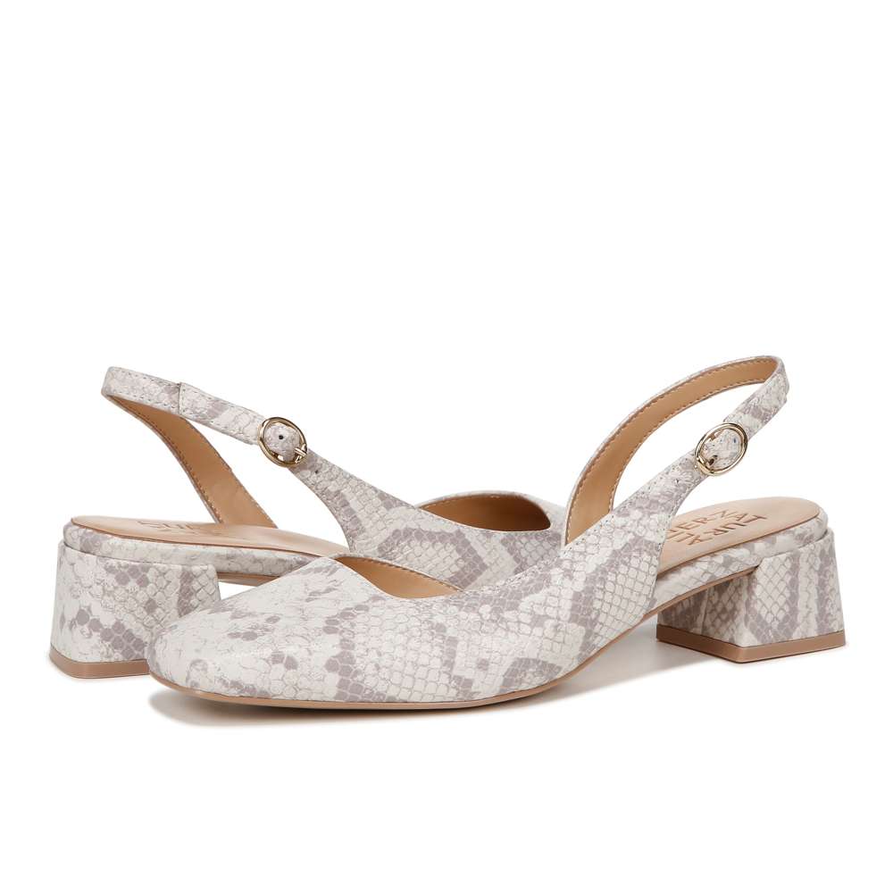 Jayla Sling Back Heeled Sandal - White Multi