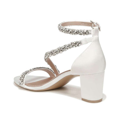 Ahava Heeled Sandal - Silk White Satin