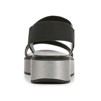 Carys Platform Sandal - Black/Pewter