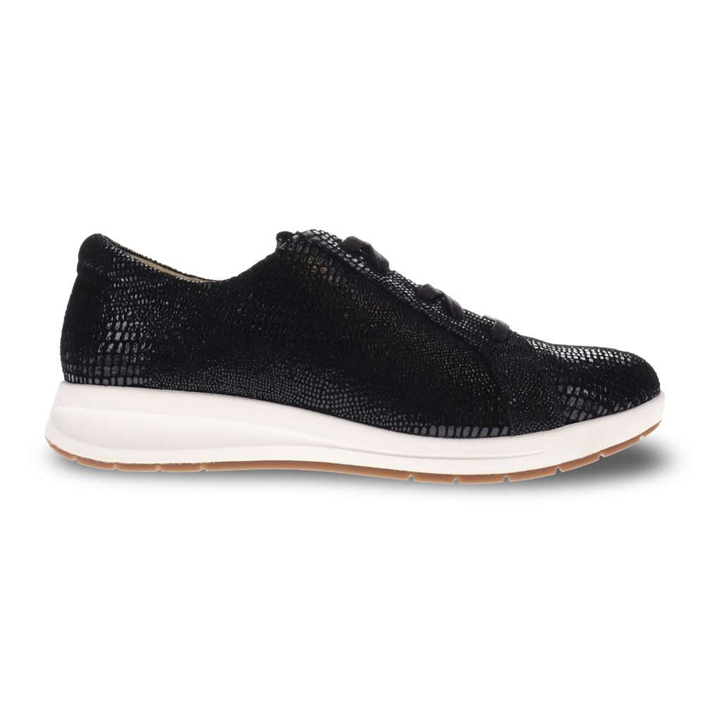 Athens Lace-Up Sneaker - Black Lizard