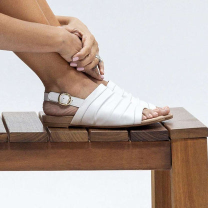 Mandy Flat Sandal - White