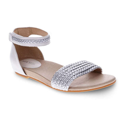 Moira Flat Sandal - Pearl White