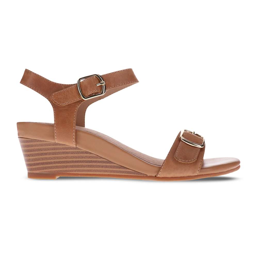 Nadia Wedge Sandal - Pebble