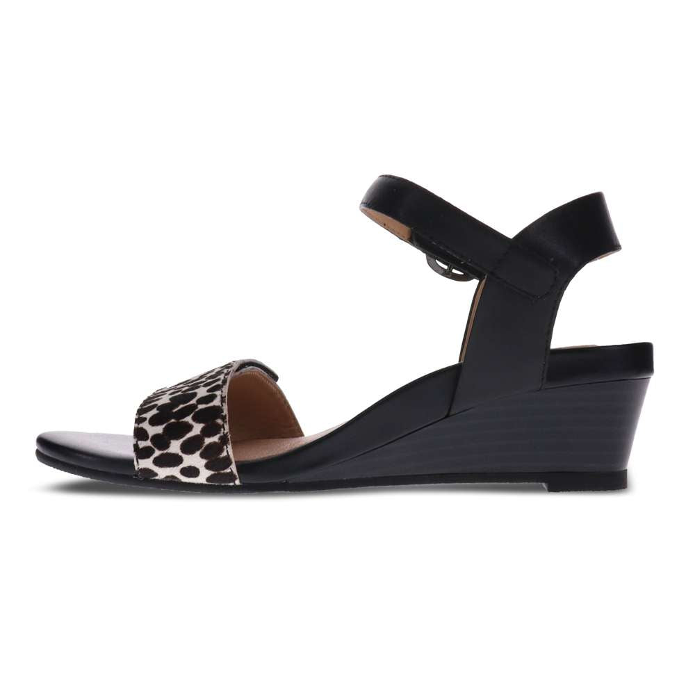Nelly Wedge Sandal - Black Ocelot