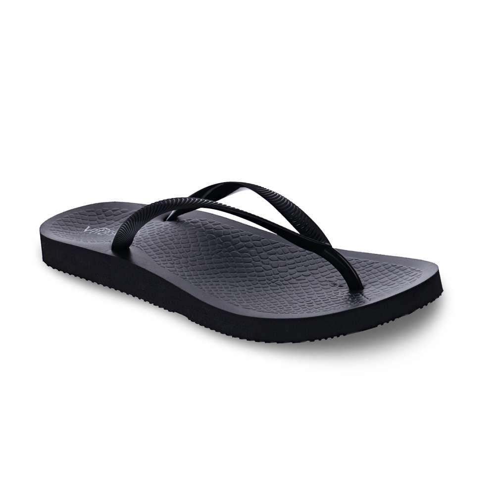 Venice Solid Women's Toe Post Sandal - Black