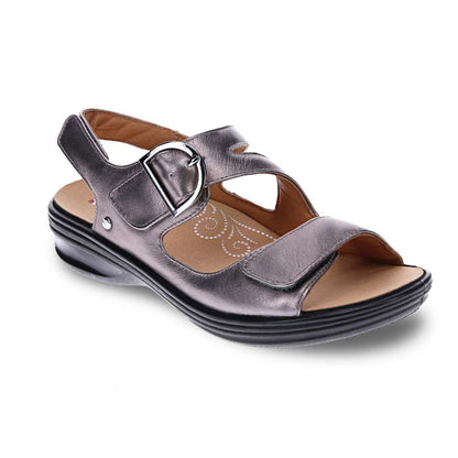 Barcelona Back Strap Sandal - Gunmetal
