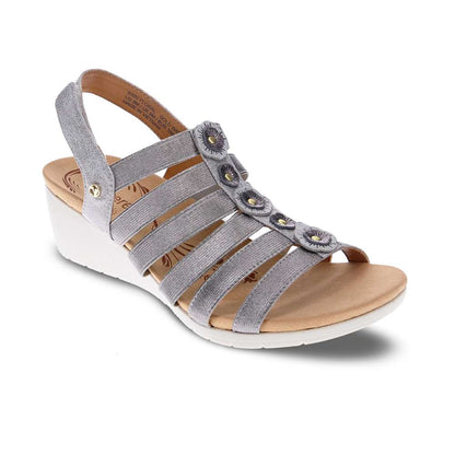 Bari Floral Wedge Sandal - Gold Wash