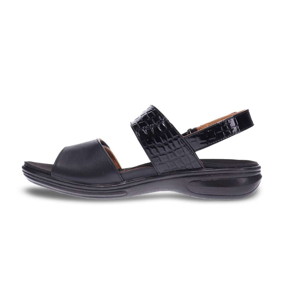 Como Adjustable Sandal - Black Croc