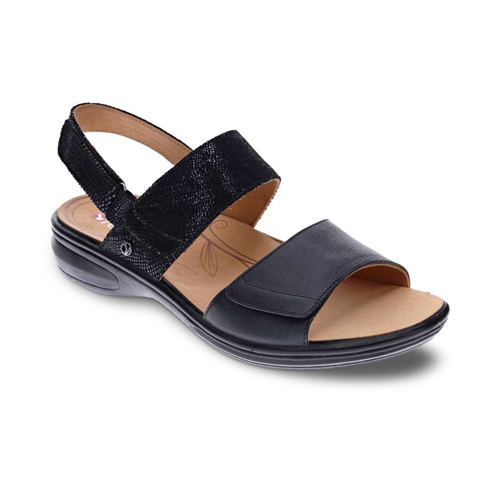Como Adjustable Sandal - Black Lizard