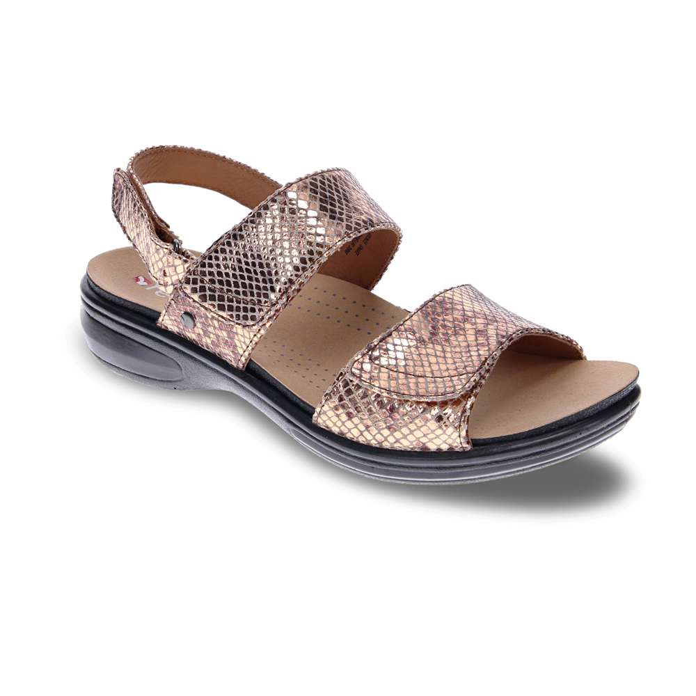 Como Adjustable Sandal - Bronze Snake