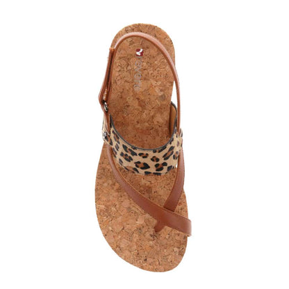 Honolulu Backstrap Wedge - Cognac/Leopard
