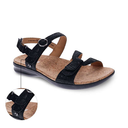 Tulum Adjustable Sandal - Black Lizard