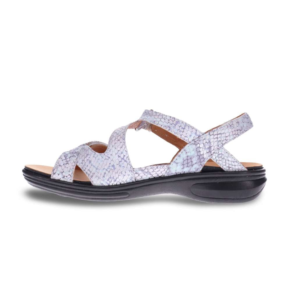 Zanzibar Adjustable Sandal - Teal Snake