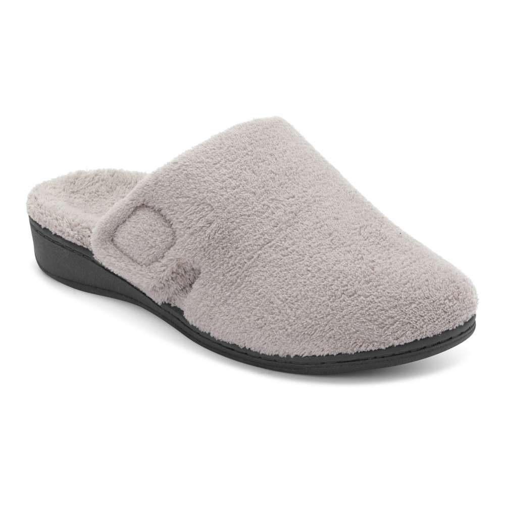 Gemma Mule Slippers - Light Grey