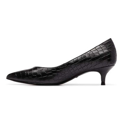 Josie Kitten Heel - Black Croc