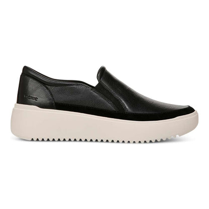 Kearny Platform Slip-On Sneaker - Black Leather