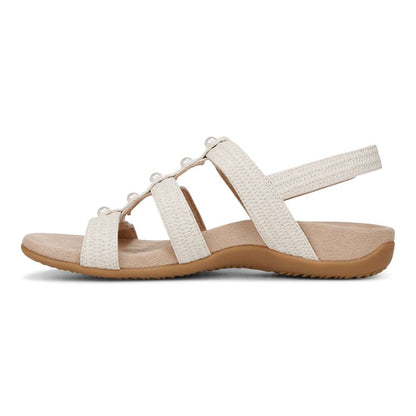 Amber Pearl Adjustable Sandal - Cream
