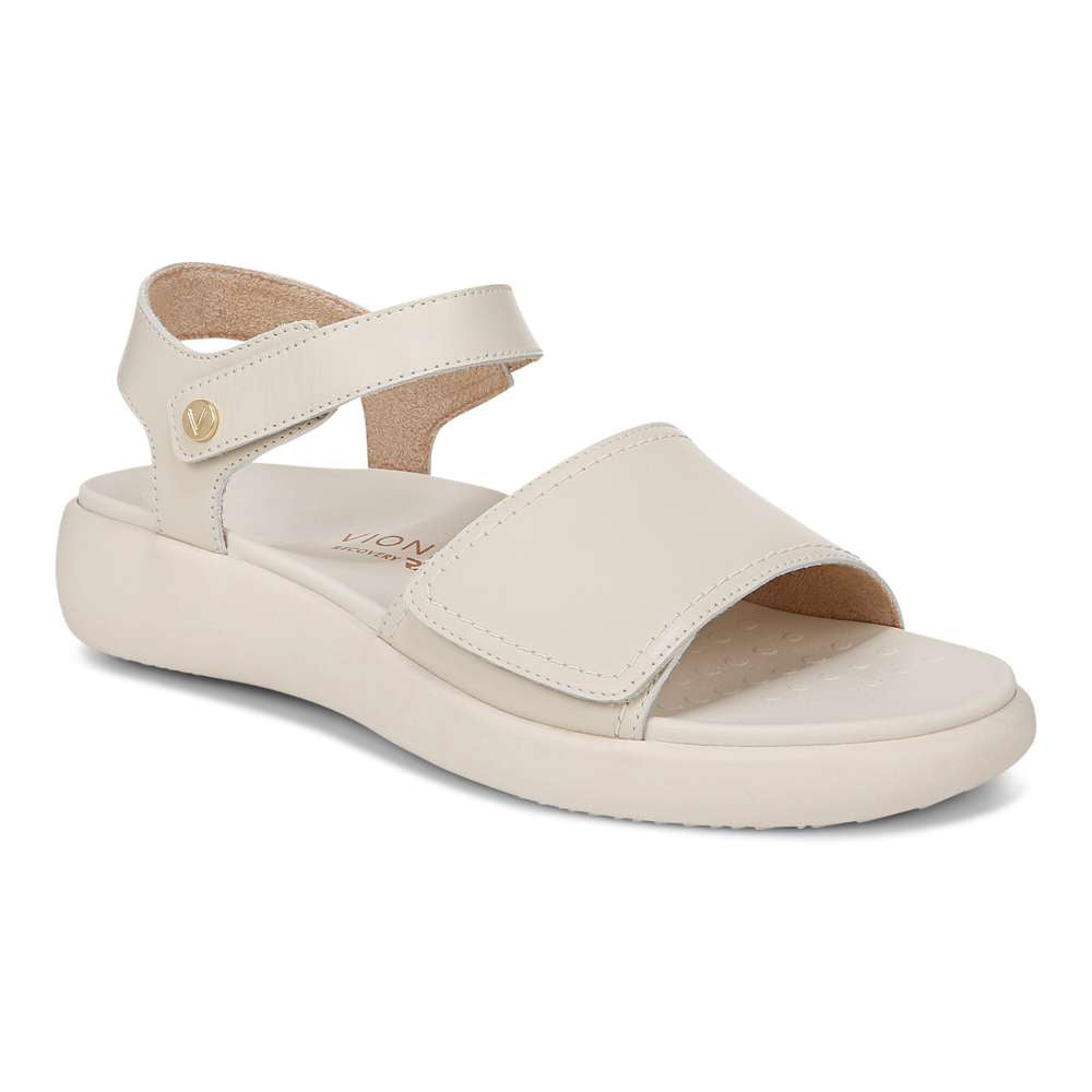 Awaken Recovery Sandal - Cream Leather