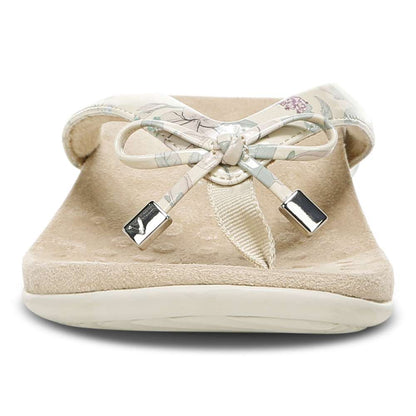 Bella Toe Post Sandal - Cream Botanical