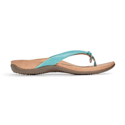 Bella Toe Post Sandal - Teal Woven