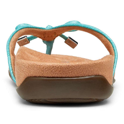 Bella Toe Post Sandal - Teal Woven