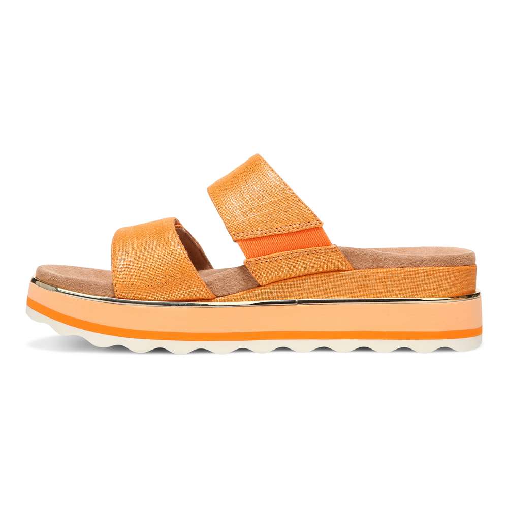 Brandie Flatform Slide Sandal - Marmalade Metallic