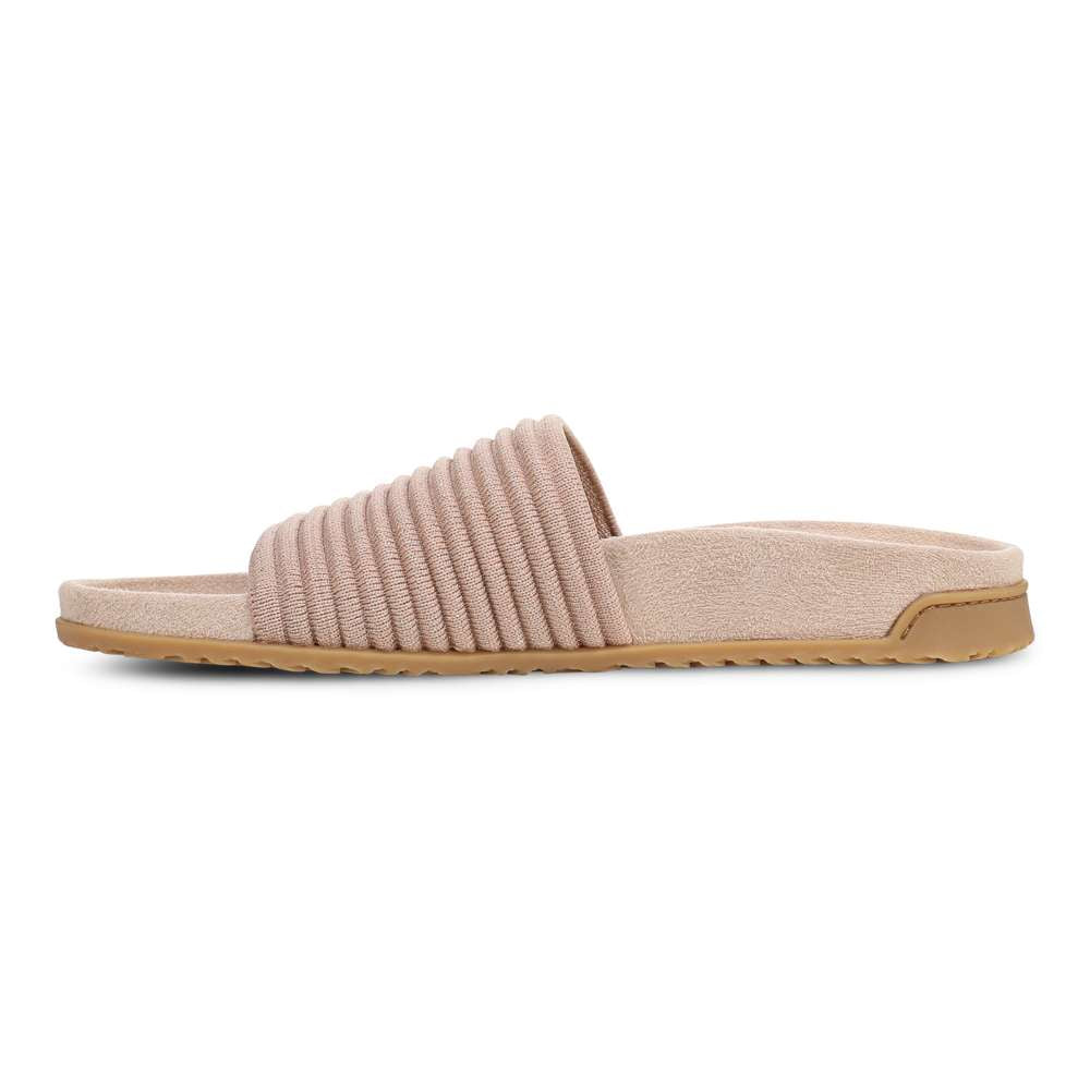 Evie Knit Slide Sandal - Tan/Gold