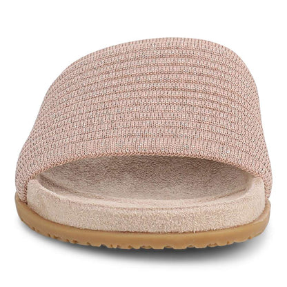 Evie Knit Slide Sandal - Tan/Gold