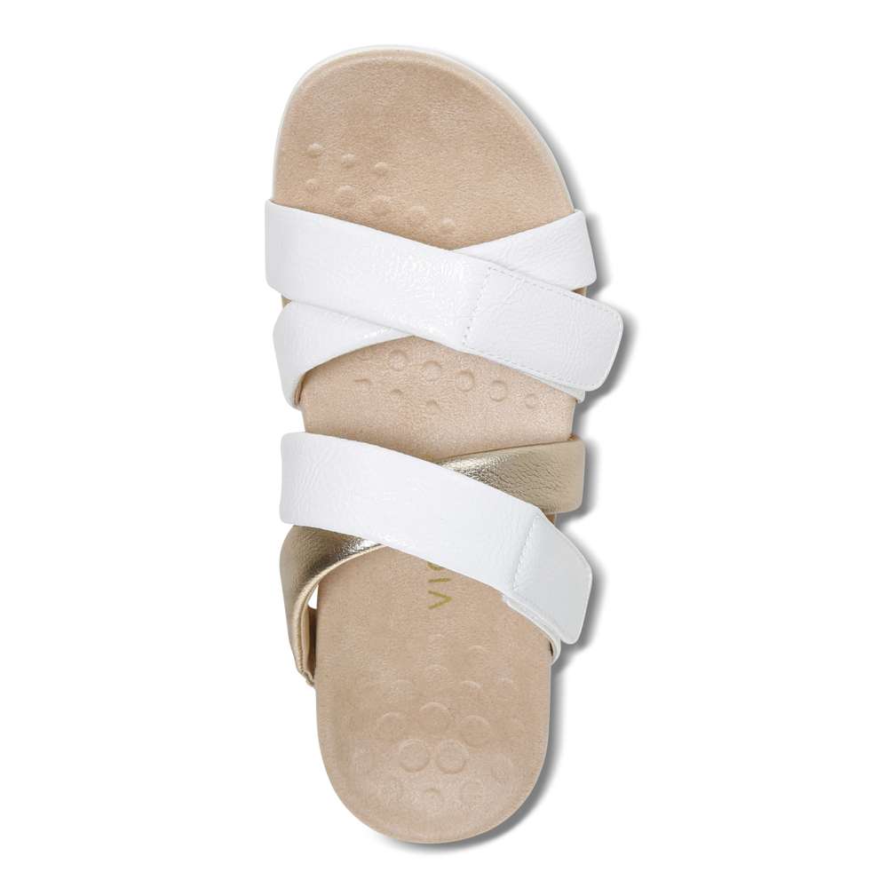 Hadlie Slide Sandal - White Patent