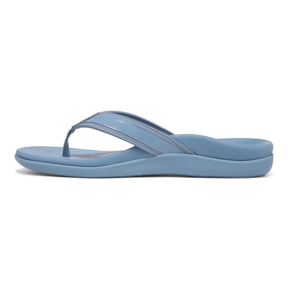 Islander Toe Post Sandal - Blue Shadow Patent