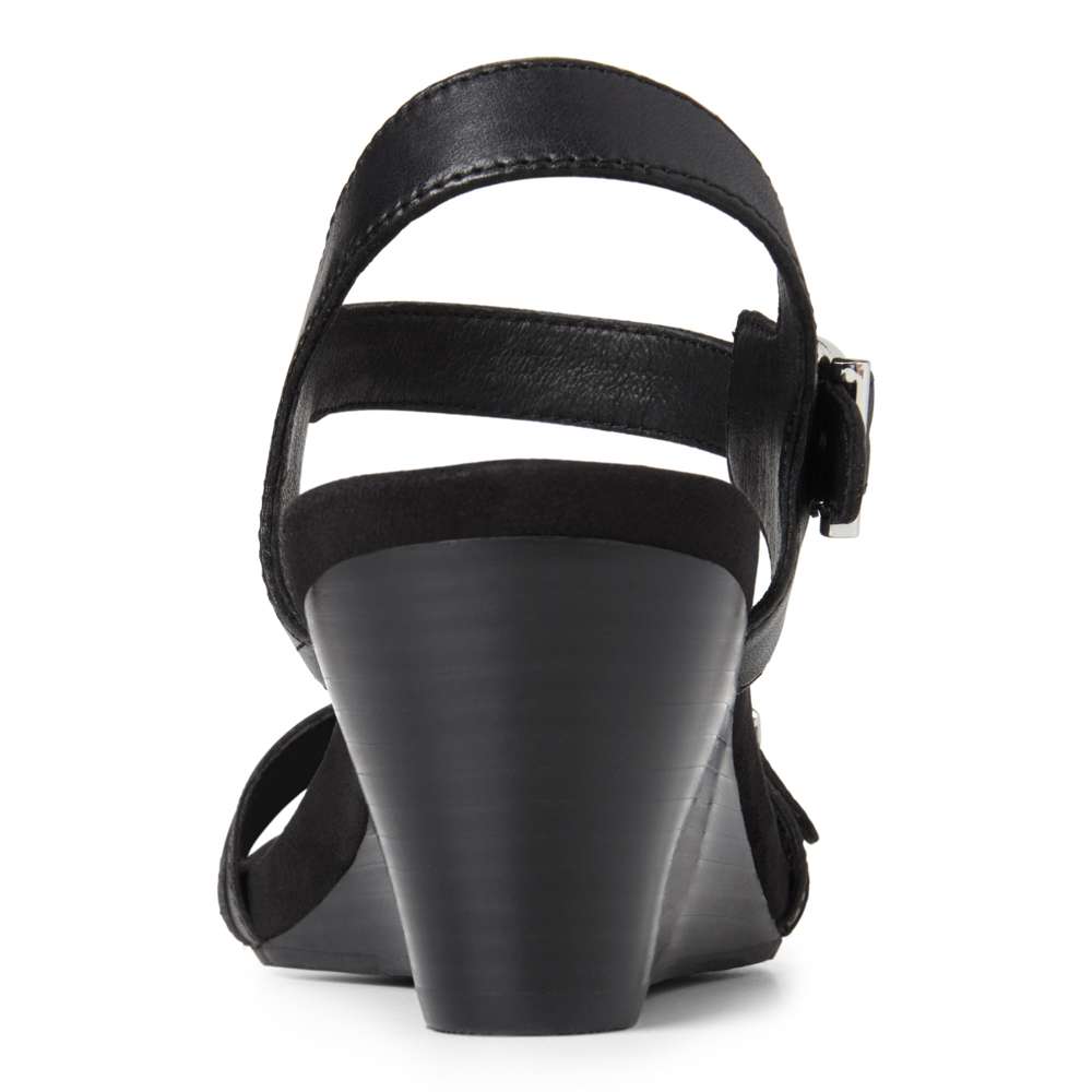 Laurie Wedge Sandal - Black