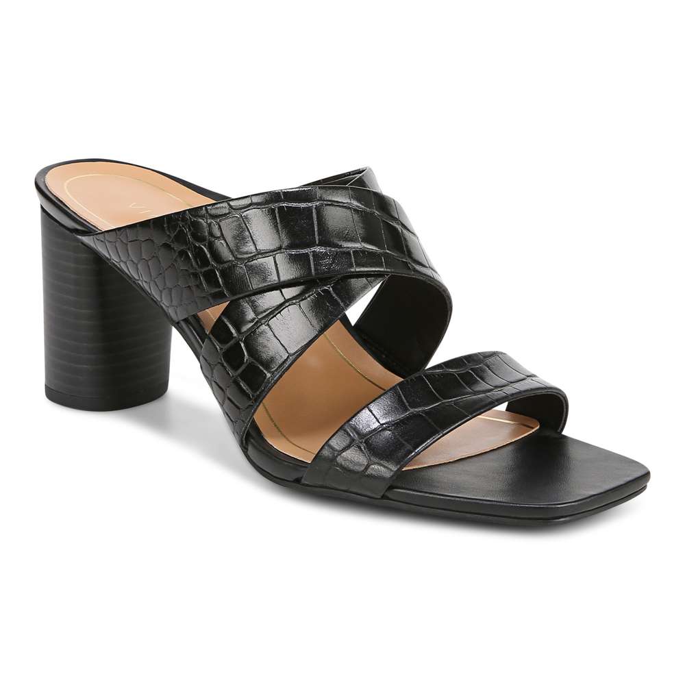 Merlot Heeled Sandal - Black Croc
