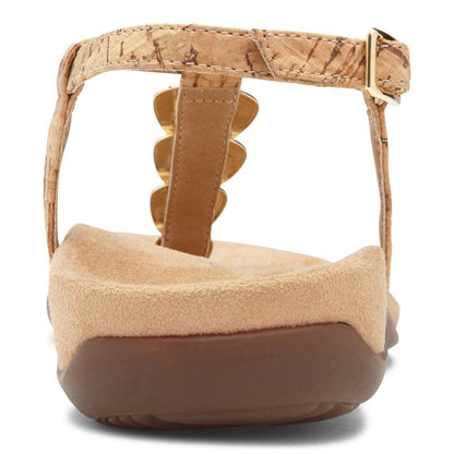 Miami T-Strap Sandal - Gold Cork