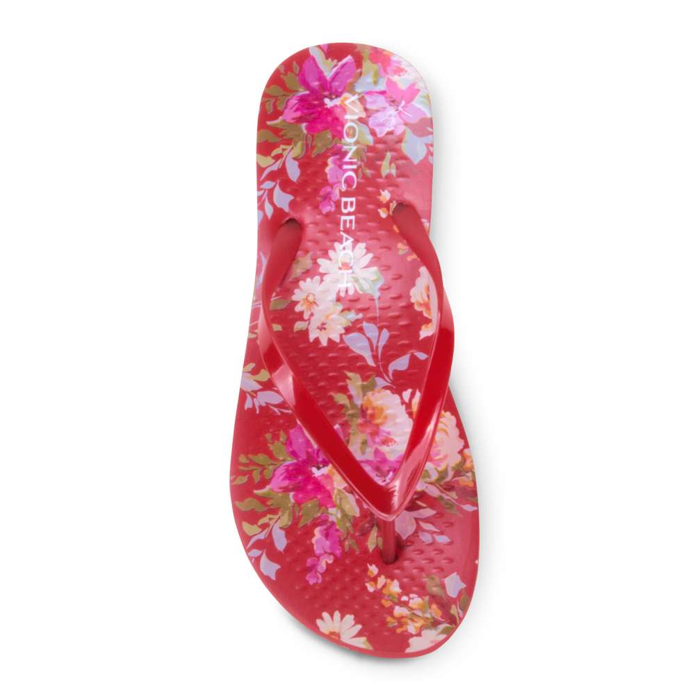Noosa Print Toe Post Sandal - Red Floral