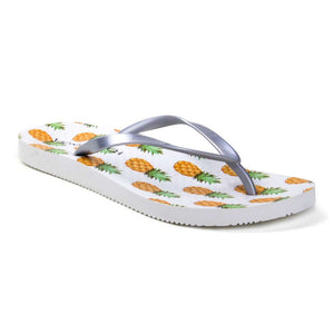 Noosa Print Toe Post Sandal - Silver Pineapple