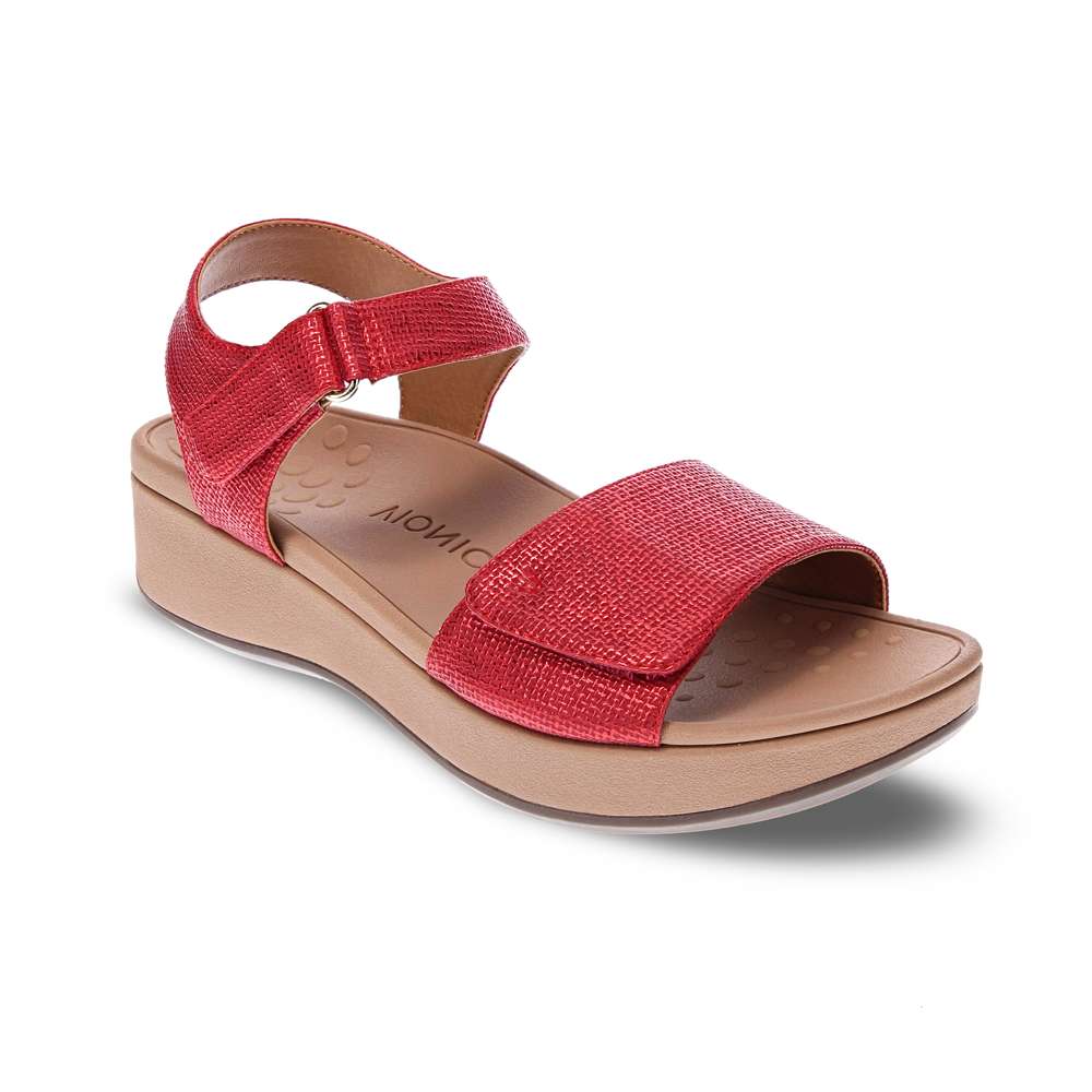 Raz Metallic Wedge Sandal - Cherry